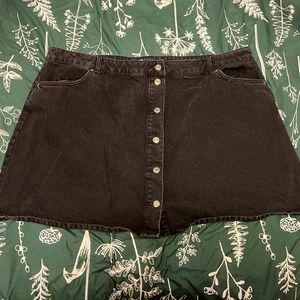 ASOS Size 22 Women's Denim Black Mini Skirt With Buttons